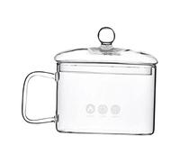 Gcljlmy Ciotola per ramen in vetro con coperchio e maniglia, ciotola per zuppa in vetro trasparente per cucinare, ciotole per cereali, ciotole per la colazione, 1,5 l stile C