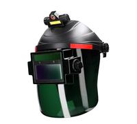 Gcljlmy Cuffia per saldatura con scudo automatico, ribaltabile a 180°, con faro, equipaggiamento di protezione solare, protezione per il viso