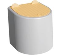 Gcljlmy Lettiera per gatti, pattumiera da scrivania, tipo pressa con coperchio, cestino per il piano di lavoro, piccolo cestino per la spazzatura da toeletta (grigio)