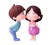Gcljlmy Romantica torta nuziale -Topper sposa e sposo baci figure fai da te in miniatura scena bambole per progetti di fidanzamento (blu viola)