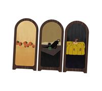 Gcljlmy Schermo decorativo da scrivania, 3 pezzi, divisorio, opera d'arte, ornamento, divisorio per camera da letto, piano di lavoro, scaffale, decorazione soggiorno (stile C)