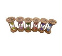 Gcljlmy Set di 6 timer a clessidra con clessidra, 1 multifunzione, 5 x 9 cm, per giochi, cucina, ricordi