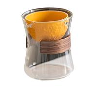 Gcljlmy Teiera rotante multiuso tazza da tè, innovativa creativa da 210 ml, classica caraffa borosilicata per tè sfuso, fioritura (arancione chiaro)