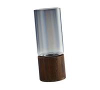 Gcljlmy Vaso da fiori cilindrico alto con base in legno rustico minimalista, decorativo per matrimonio, casa, fattoria, tavolino (10 cm x 25 cm)