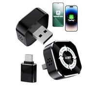 GCNWW Adattatore wireless CarPlay 4 in 1 e dongle auto Android, supporta AirPlay e MirrorLink Screen MirrorLink, connessione veloce stabile da 5,8 GHz, Plug and Play per auto con cavo CarPlay (nero)