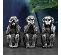 Gcroet 3 pezzi di statuette delle tre scimmie sagge - statuette di scimmie minimaliste in resina per scrivania, decorazione per scaffali - accenti Hear See Speak No Evil Home Office.