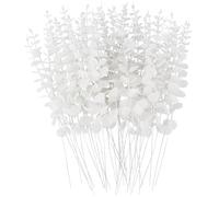 Gcroet 36 pezzi di eucalipto bianco steli eucalipti artificiali foglie di decorazione eucalipto rami falsi eucalipto con foglie finte rami bianchi per deco da 15 pollici in finto gambo eucalipto per.