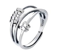 Gcroet Anelli in Argento Sterling 925, Anello per l'ansia per Le Donne Anello per alleviare Lo Stress per la Pace delle Donne per Il trasferimento dell'ansia Aperto