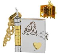 Gcroet Collana con libro per nipote Collana con libro regolabile in argento e oro da 6 pagine, i regali più belli per la nipote del capitolo della nonna.