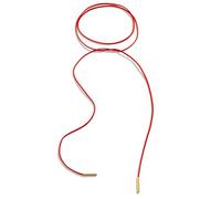 Gcroet Collana girocollo rossa da donna Collana lunga sexy con cravatta rossa con fiocco e ciondolo in oro.