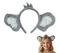 Gcroet Fascia per orecchie in costume Koala, orecchie di animali in peluche grigie per la festa, divertente accessorio a tema fai-da-te per sollevare il morale.