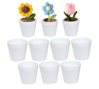 Gcroet Mini vasi da fiori da 10 pezzi, vasi piccoli per piante senza foro di drenaggio, fioriera in plastica addensata per piante grasse per da interno, erbe aromatiche, decorazioni per la casa (B..