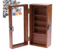 Gcroet Scaffale per l'ansia con 80 libri piegati Mini libreria in legno per libri in miniatura Shake Away Miniatura per l'ansia per 'arredamento della scrivania o del soggiorno..