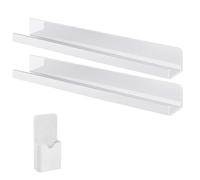 Gcroet Scaffi di libri magnetici per lavagna 2pc 2 pcs magnetici acrilici con contenitore a penna riutilizzabile e pesante per la casa in classe, 17x2.2x2, 0 pollici, bianco