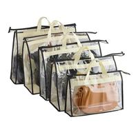 Gcroft Borsa organizer porto oggetti, antipolvere trasparente, anti-polvere, per appendere armadio, con cerniera e manico (5 pezzi)