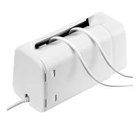 GCRQ Scatola Porta Cavi Regolabile Nascondi Cavi - Sicurezza Bambini Brevettata: Doppio Blocco & Ventilazione Anti-Dita. Adatta a Ciabatte, Prese Multiple e Organizzatori (Bianco)