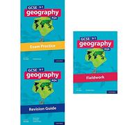 Gcse 9-1 geography aqa 3 books collection set (exam practice, revision guide, fieldwork)