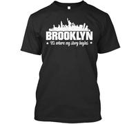 gCT4ey Brooklyn NY My Story Begins Tee T-Shirt