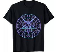 gCT4ey Limited Synthwave Pentagram Sigil of Baphomet Goddess Tee T-Shirt S-3XL