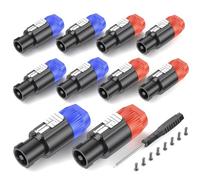 GCTBL 10Pack Adattatore per Connettore Speakon, Spina per Altoparlante Audio a 4 poli, Connettori per Altoparlanti con Twist Lock Compatibilie con Neutrik Speakon NL4FC, NL4FX, NLT4X, NL2FC
