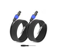 GCTBL 15M 2Pack Cavi per Altoparlanti Speakon a 1/4" (6,35 mm), TS Plug Cavo Audio Con Twist Lock per Amplificatore DJ/PA