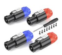 GCTBL 4Pack Adattatore per Connettore Speakon, Spina per Altoparlante Audio a 4 poli, Connettori per Altoparlanti con Twist Lock Compatibilie con Neutrik Speakon NL4FC, NL4FX, NLT4X, NL2FC