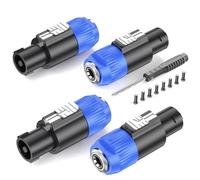 GCTBL 4Pack Connettore Audio per Altoparlanti da 4 pin Speakon a 1/4” Connettore NL4FC Maschio a Spina TS da 6,35 mm Adattatore per Altoparlanti, Amplificatori, Mixer