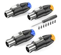 GCTBL 4Pack Connettore Speakon 4 Poli NL4FX Connettori Audio per Casse, Powercon Connector Cavo per Altoparlante Spinotto Casse NL4FC NL2FC Twist Lock