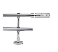 Gcurtain Bastone per tenda doppio regolabile, 70-120 cm, diametro 3/4", montaggio a parete, terminali a ramo bianchi