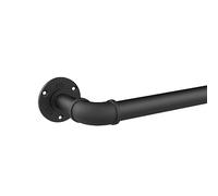 GCurtain Industrial Curtain Poles, 36-72 Inch, 1-1/8 Inch Diameter, Wrap Around Curved Curtain Poles for Indoor and Outdoor, Modern Contemporary Design, Matte Black