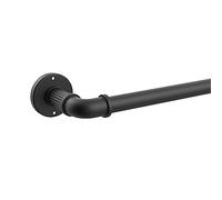 GCurtain Industrial Curtain Poles, 72-144 Inch, 1 Inch Diameter, Wrap Around Curved Curtain Poles for Indoor and Outdoor, Modern Contemporary Design, Matte Black A