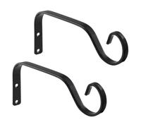 GCYEIDMA Ganci da Parete per Pianta 2x Supporti for piante for sospese in metallo for cesti di fiori Mangiatoie for uccelli Vasi for Fioriere da interno(Black)