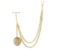 GCYEIDMA Orologio da Tasca Vest Chain Orologio da tasca Albert uomo con catena e ciondolo a forma di medaglione, regalo for la festa del papà(Gold Hollow Star)