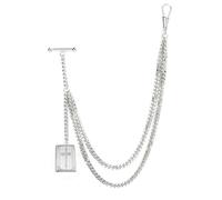 GCYEIDMA Orologio da Tasca Vest Chain Orologio da tasca Albert uomo con catena e ciondolo a forma di medaglione, regalo for la festa del papà(Silver Cross)