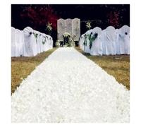 GCYEIDMA Tappeto Nuziale Bianco Corridore del corridoio tappeto romantico con petali di rosa bianca larghezza 1,4 m for centrotavola sullo sfondo nozze, bomboniere, decorazioni for feste(Pure white)