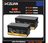 GCZLIAN Lifepo4 Batteria 12v 200AH 24V 100AH BMS Batteria al litio ricaricabile per campeggio Auto Solare Negozio UE Senza TVA