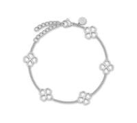 GD GOOD.designs Bracciale a trifoglio in argento da donna | Bracciale portafortuna regolabile in acciaio inossidabile 316L color argento (16-21 cm) | Impermeabile e ipoallergenico