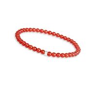 GD GOOD.designs Bracciale in corniola per donna con pietre naturali autentiche e perla in argento 925 - Bracciale di pietre preziose I Bracciale con perle di pietra naturale da 4 mm