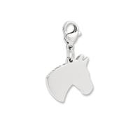 GD GOOD.designs Ciondolo Charms cavallo con chiusura a moschettone | Pendente argentato in acciaio inox 316L | Charm per bracciale a ciondoli in argento | Impermeabile & ipoallergenico