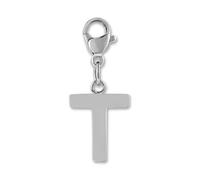GD GOOD.designs Ciondolo con lettera T - ciondolo a catena Charm iniziale in acciaio inossidabile I ciondolo in acciaio chirurgico per braccialetto charm.