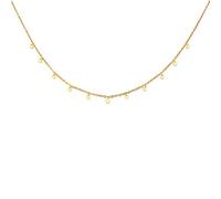 GD GOOD.designs Collana con piastrine - impermeabile I Collana boho da donna con 11 ciondoli rotondi I Collana con piastrine in oro 18 carati - argento - oro rosa