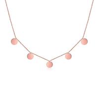 GD GOOD.designs Collana con piastrine - impermeabile I Collana boho da donna con 5 ciondoli rotondi I Collana con piastrine in oro 18 carati - argento - oro rosa
