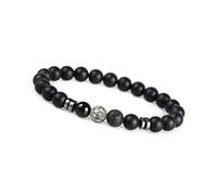 GD GOOD.designs EST. 2015 Bracciale con Lettera I Amore o Amicizia Personalizzato per Uomini e Donne con Incisione, Nero