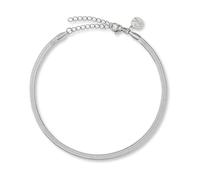 GD GOOD.designs EST. 2015 Cavigliera da donna, catena a serpente piatta da 3 mm, in oro 18 K, oro rosa o argento, in acciaio inossidabile 316L, resistente all'acqua, regolabile 22-27 cm, Edelstahl