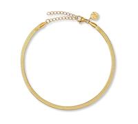 GD GOOD.designs EST. 2015 Cavigliera da donna - Catena serpente piatta da 3 mm in oro 18K, oro rosa o argentato | Acciaio inossidabile 316L | Resistente all’acqua, regolabile 22-27 cm, 22-27cm