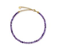 GD GOOD.designs EST. 2015 - Cavigliera da donna con perle sottili, 4 mm, resistente all'acqua, in pietra naturale multicolore con chiusura regolabile in oro 18 carati, 22-27 cm
