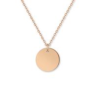 GD GOOD.designs EST. 2015 Collana da donna in oro rosa con placca di monete - Impermeabile - Catena in acciaio inox con ciondolo rotondo I Misura regolabile 40+5cm
