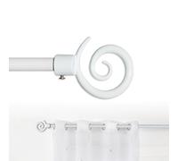 GD LOVES YOUR HOME Bastone Tenda Estensibile 70-120 cm 120-210 cm o 160x310cm Ferro Antichizzato Shabby Chic Asta Anelli Scorritenda MOD.forma a spirale (Bianco, 70-120cm)