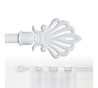 GD LOVES YOUR HOME Bastone Tenda Estensibile 70-120 cm 120-210 cm o 160x310cm Ferro Antichizzato Shabby Chic Asta Anelli Scorritenda MOD. (Bianco, 160-310cm)