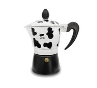 GD LOVES YOUR HOME Caffettiera design effetto mucca moka 1 2 3 o 6 tazze macchina del caffè in alluminio per espresso idea regalo (6 TAZZA)